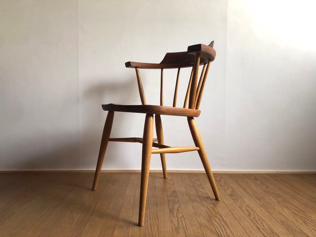 柏木工 キャプテンチェア ウォールナット&オーク無垢材 アーム付き オイル仕様