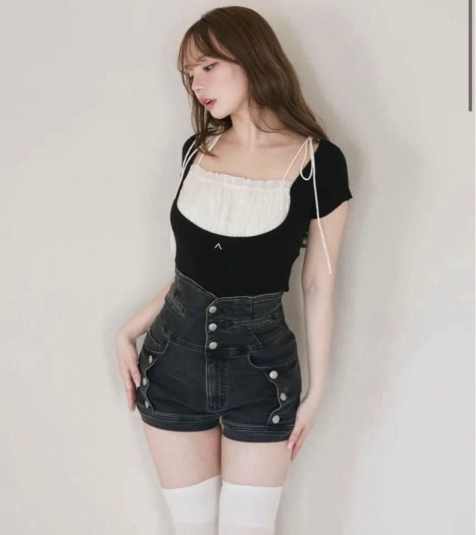 andmary ❤︎ Ribbon denim allinone Mサイズ