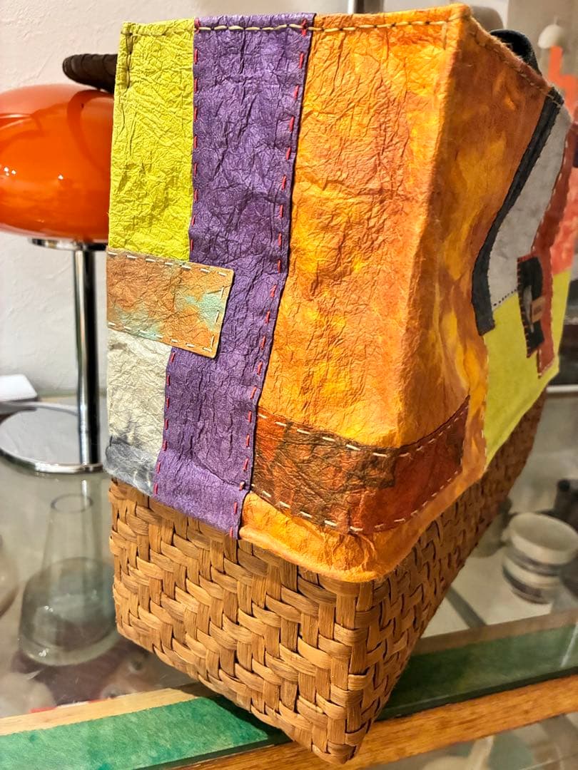 和紙場地　山葡萄　かごバッグ