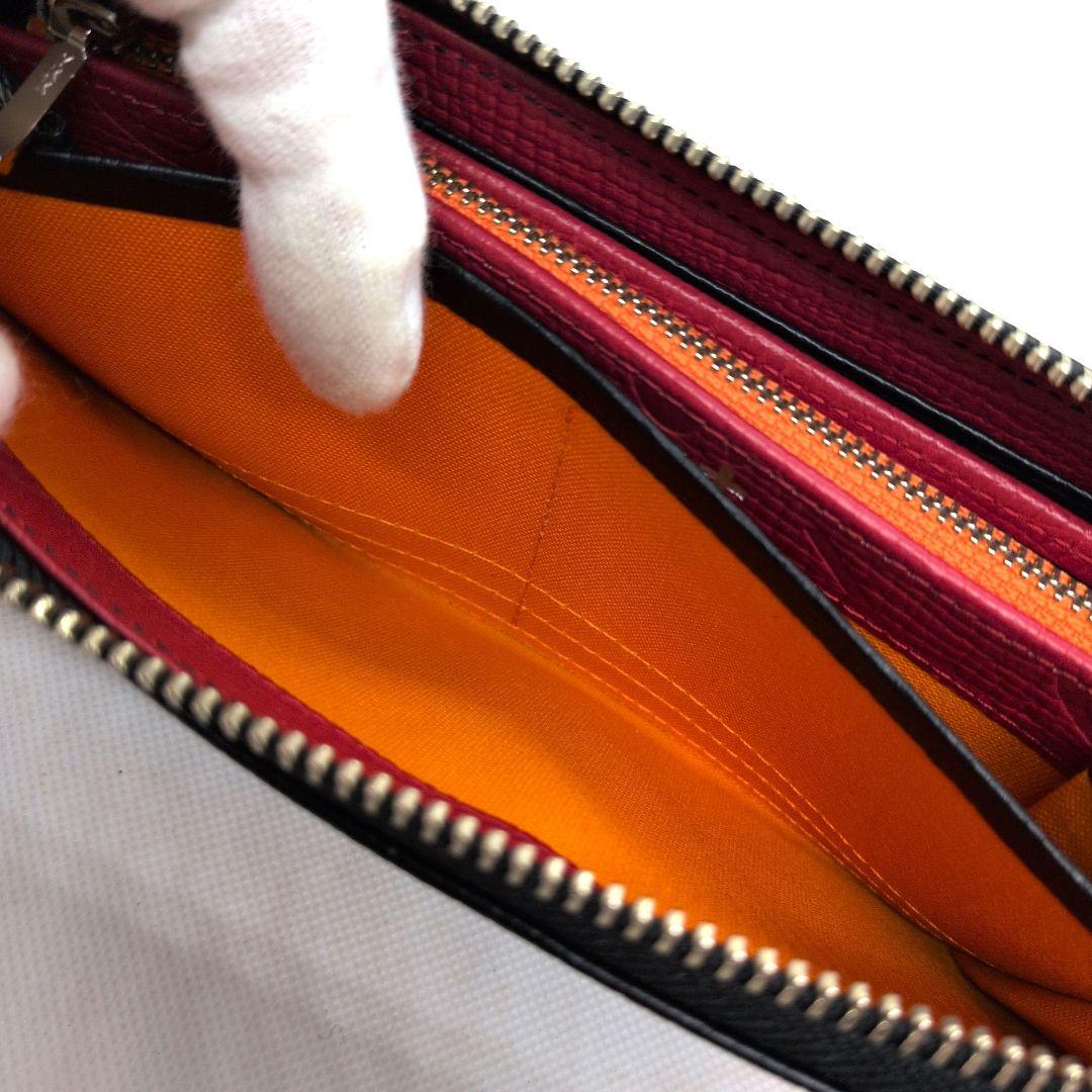 【新品同様】カステルバジャック　ピッコロ　ラウンドファスナー　長財布　デカロゴ