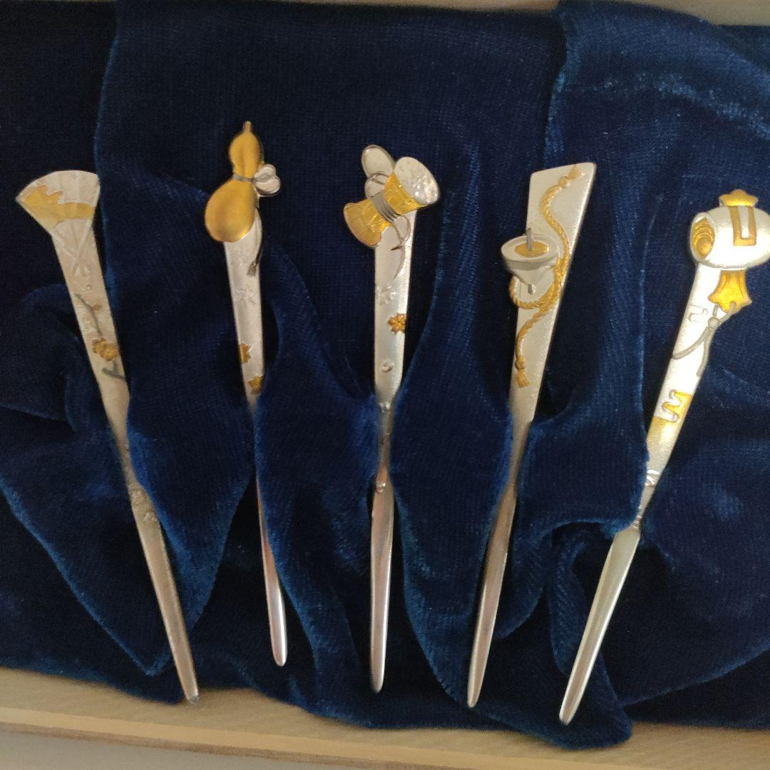 は*る様 純銀楊枝5本セット 新品箱付き