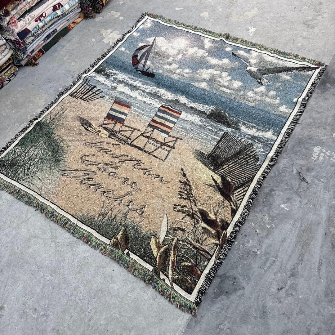 ビーチ　マルチカバー　ソファーカバー　ヴィンテージラグ　160x130