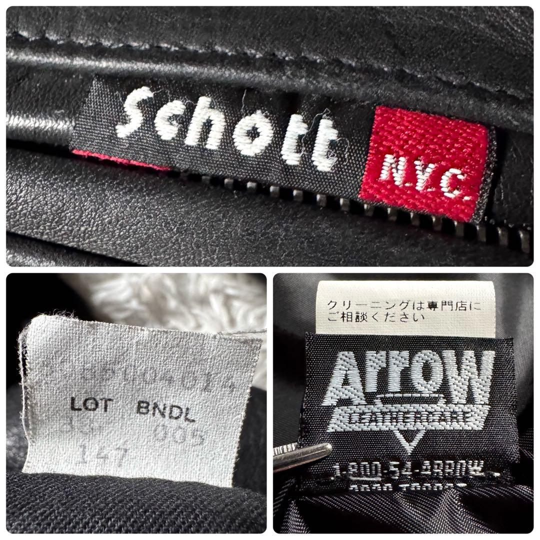 美品/激レア✨schott ライダースジャケット　147 本革　ブラック　38