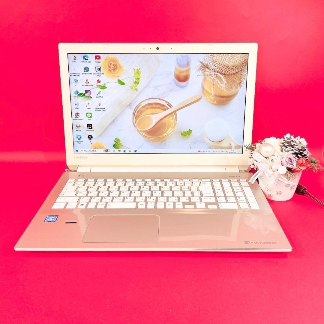 動作良好❣️ブルーレイ✨️おしゃれゴールド薄型ノートパソコン✨️快適SSDカメラ付き