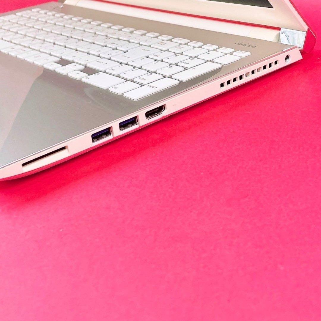 動作良好❣️ブルーレイ✨️おしゃれゴールド薄型ノートパソコン✨️快適SSDカメラ付き