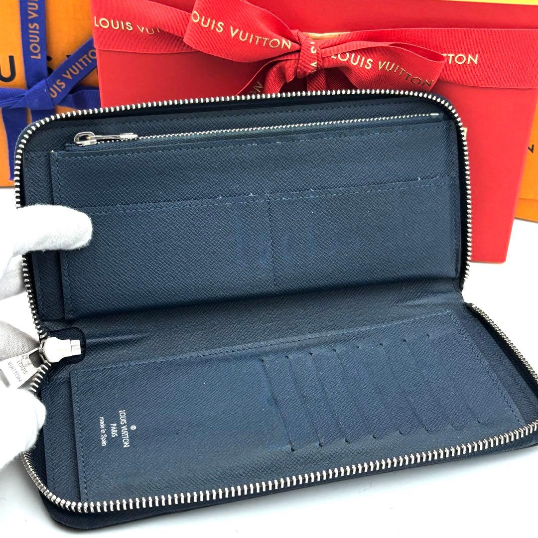☆美品☆ルイヴィトン 長財布 タイガ ジッピーウォレット ヴェルティカル ブルー