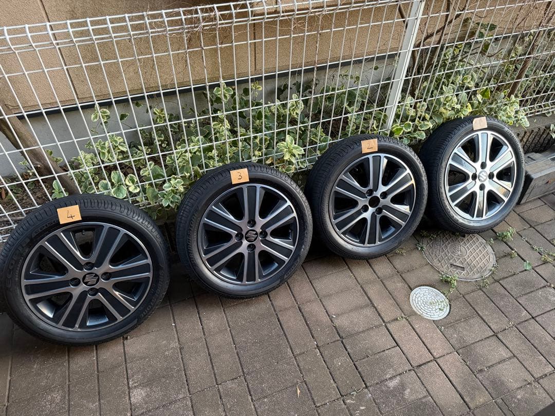 みつひろワゴンRスティングレー純正15インチ夏タイヤホイールセット