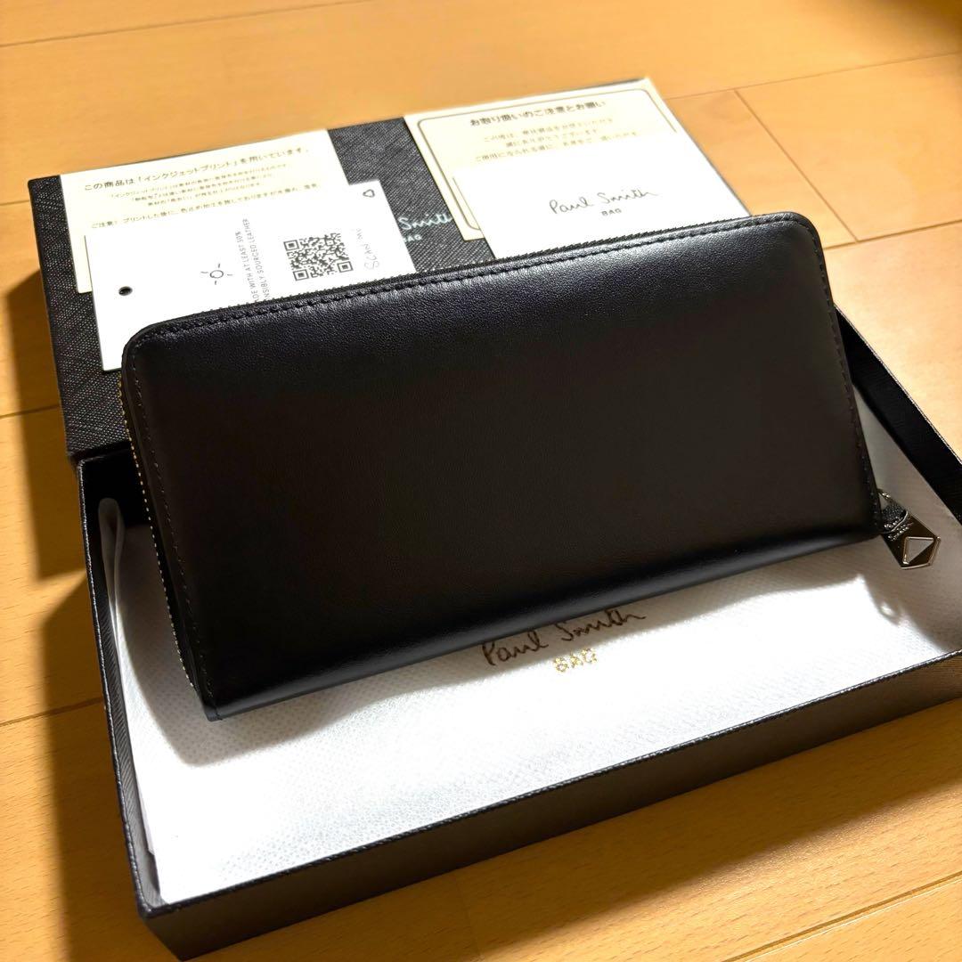 Paul Smith マーケトリー ストライプラビット 新品未使用　長財布　黒