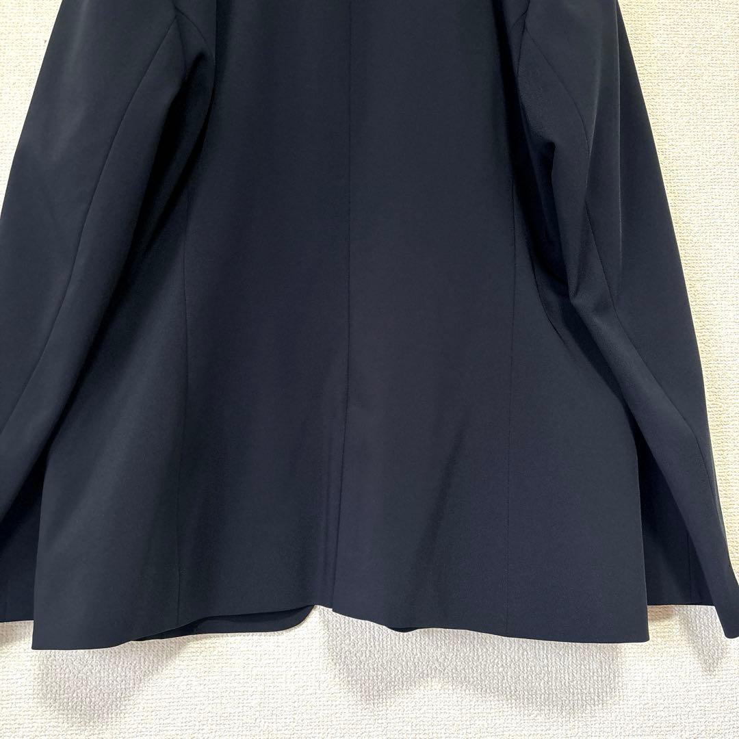 極美品✨インディヴィ パンツスーツ セットアップ ノーカラー LL・XL 紺色