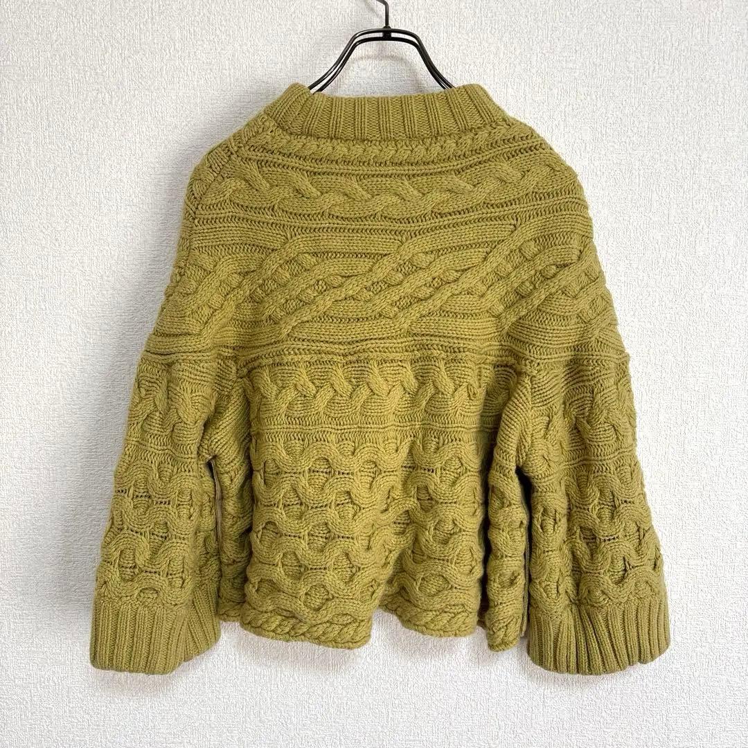 S00098 sacai ミドルネック ケーブル編みニット ポンチョ 2WAY