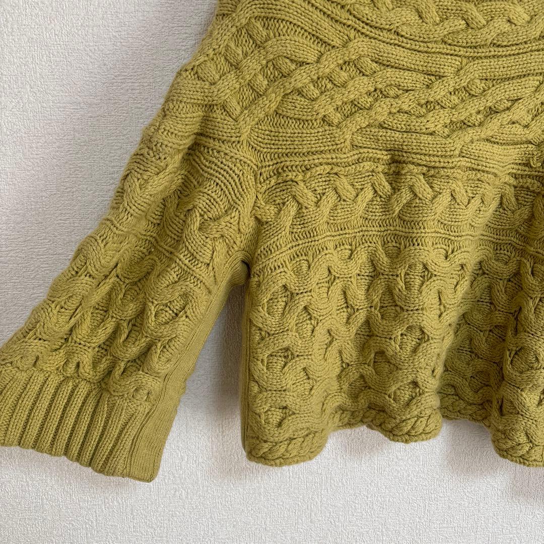 S00098 sacai ミドルネック ケーブル編みニット ポンチョ 2WAY