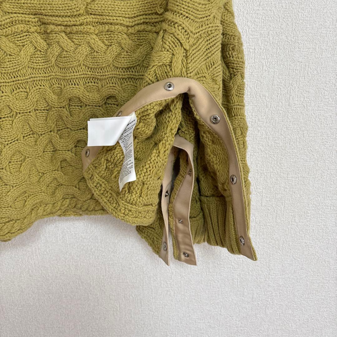 S00098 sacai ミドルネック ケーブル編みニット ポンチョ 2WAY