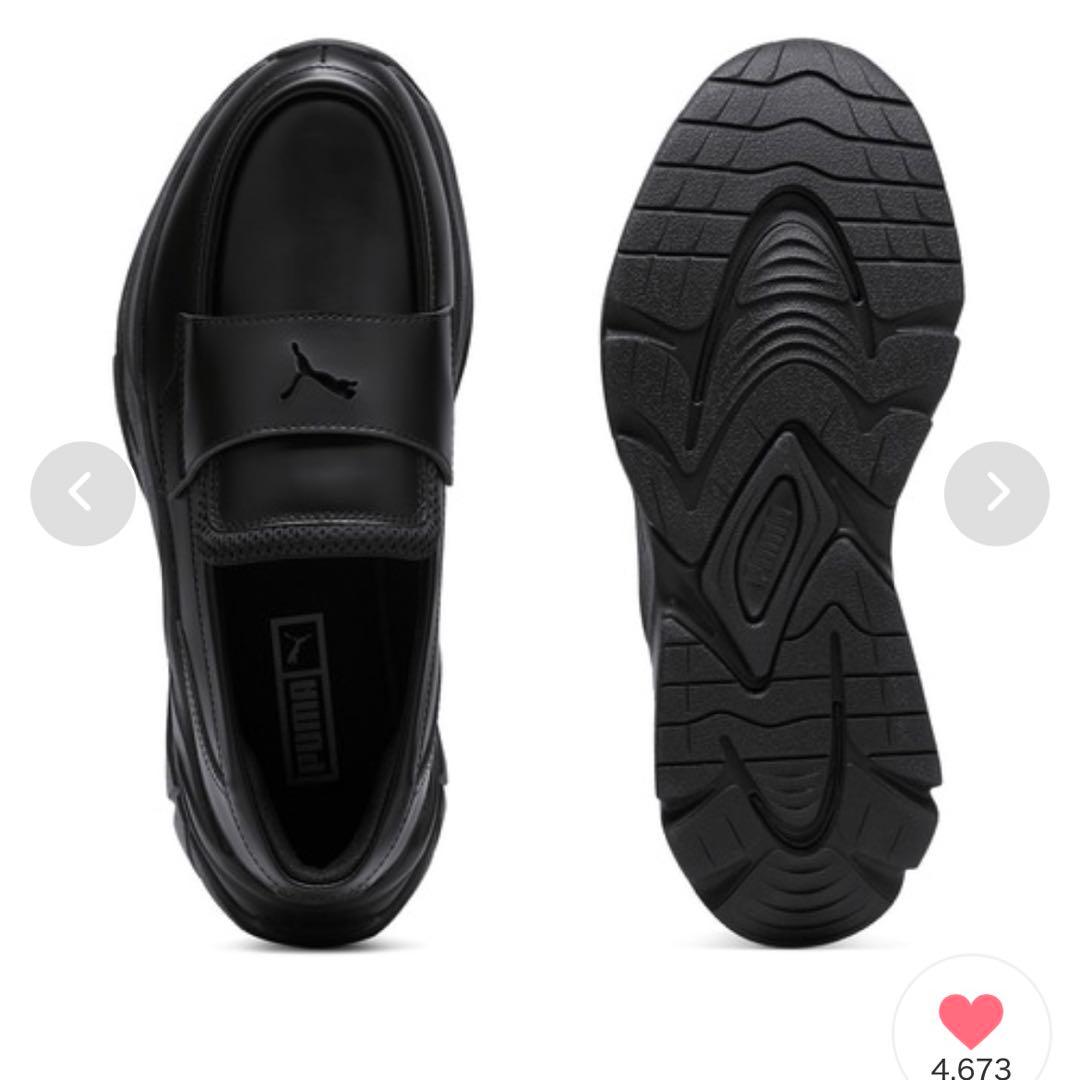 【美品、箱つき】PUMA ブラック 厚底ローファー 24.5cm