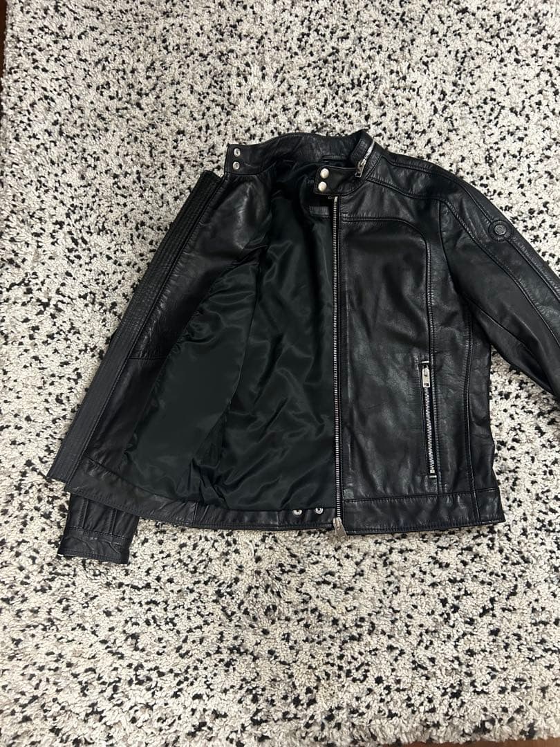 ディーゼル　レザージャケット　ライダース　シングル　ブラック　牛革