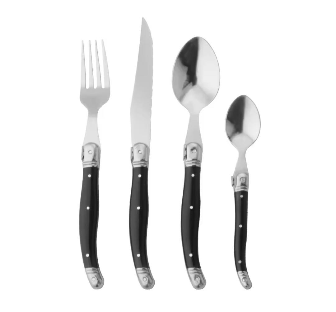 Laguiole カトラリーセット 24点 ブラックハンドル刻印なし