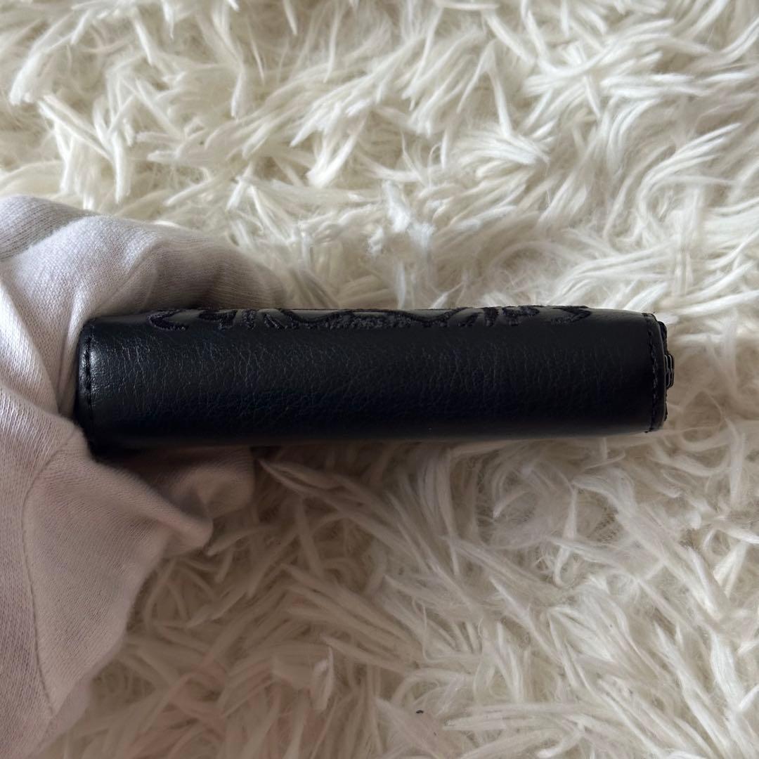 ✨️美品✨️ ケンゾー ケース タイガー 型押し レザー 黒 コンパクト