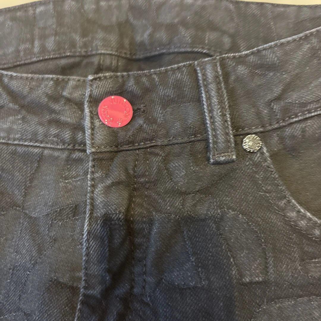 ルイヴィトン モノグラムグラフティ総柄 ブラックデニム ３４インチ