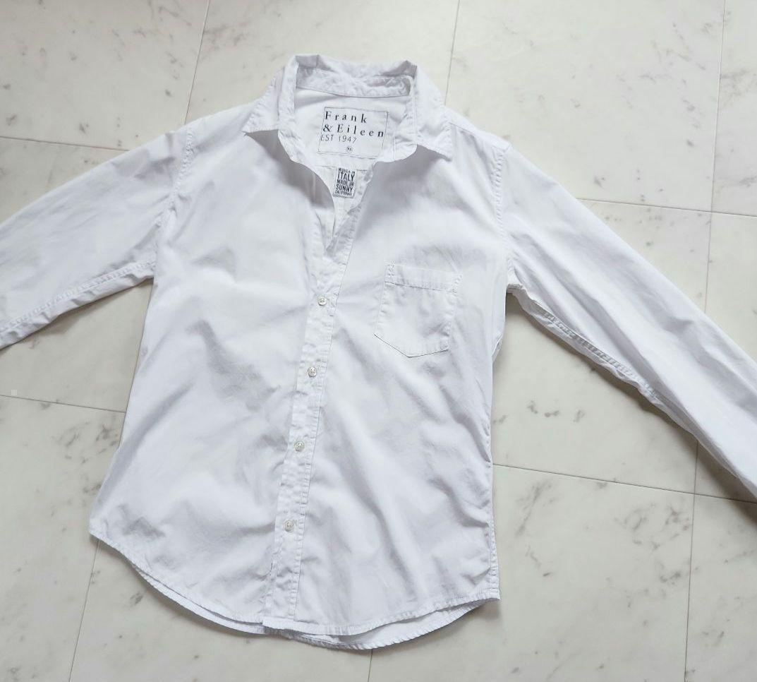 フランク&アイリーン 長袖シャツ 羽織り BARRY 綿100% ホワイト 白