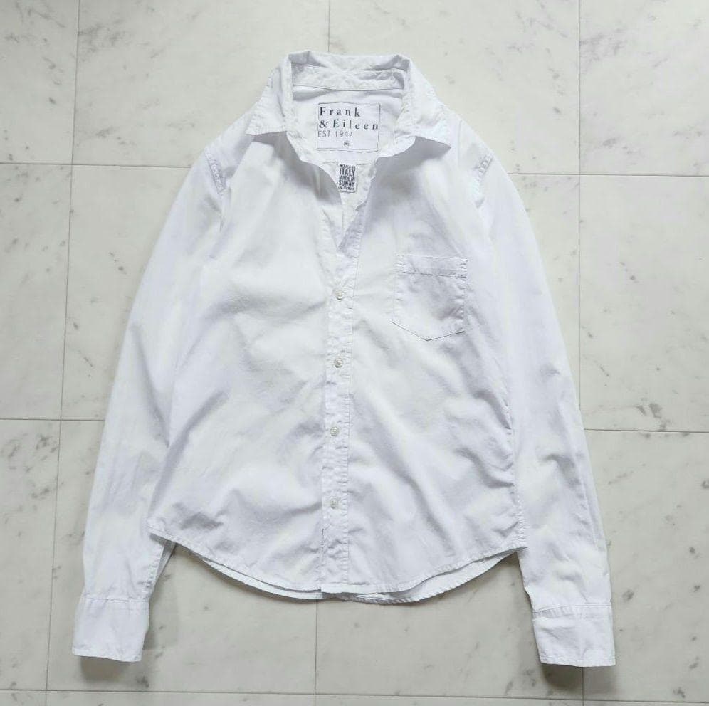 フランク&アイリーン 長袖シャツ 羽織り BARRY 綿100% ホワイト 白