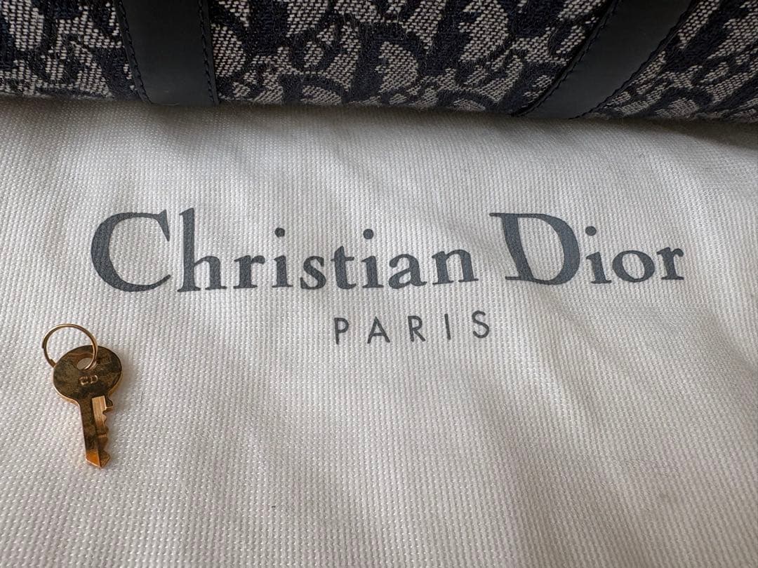 ⑥クリスチャンディオール トロッター柄 D金具 ボストンバッグ 南京錠　保存袋