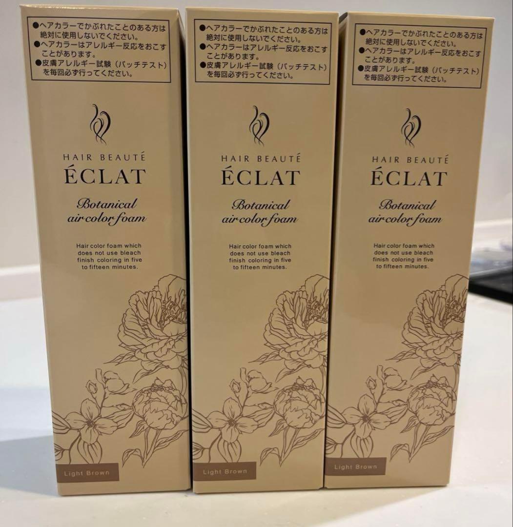 ヘアボーテ エクラ ボタニカルエアカラーフォームupライトブラウン150g×3本