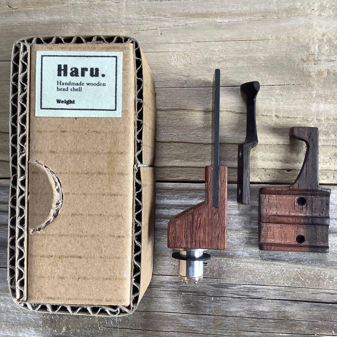 レコード関連機器、備長炭➕紫檀のヘッドシェル、黒檀の指掛け2本(約9g)