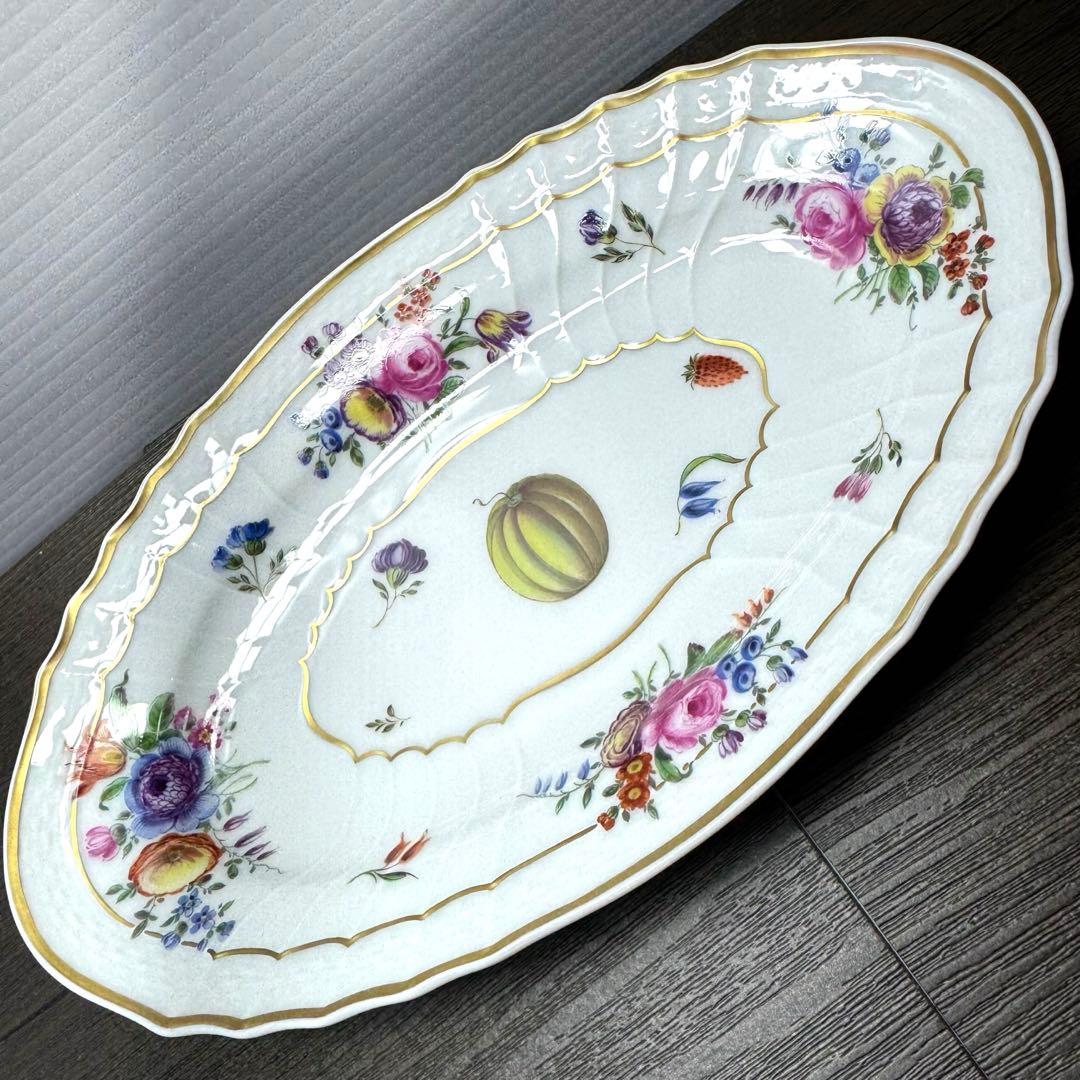 リチャードジノリ　プレート　皿　ハンドペイント 高級　ローズブーケ　ドッチア窯