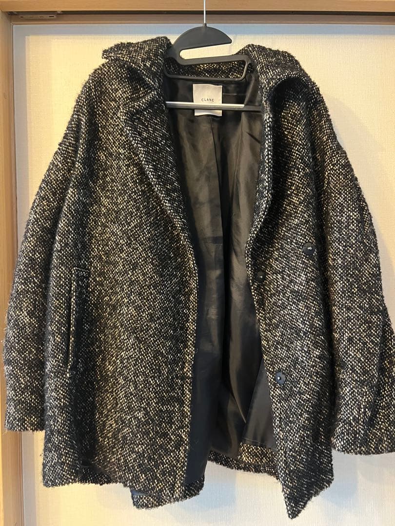 MIX LOOP TWEED BOX COAT BLACK サイズ1