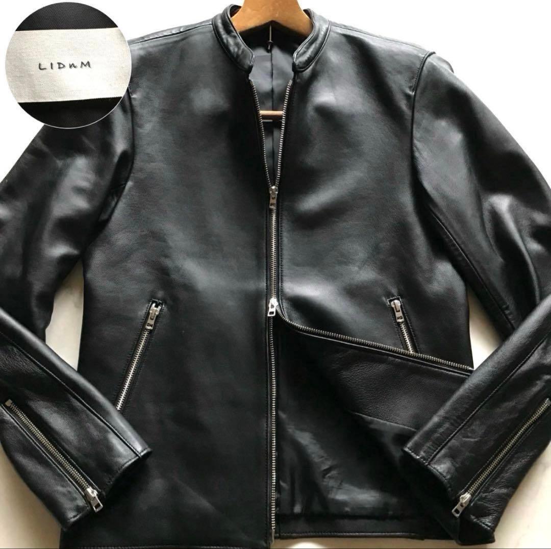 着用回数少/Lサイズ✨リドム レザージャケット 高級ラムレザー ブラック