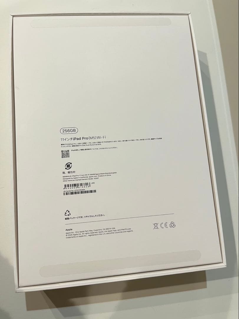 iPadPro 11インチ M5 256GB