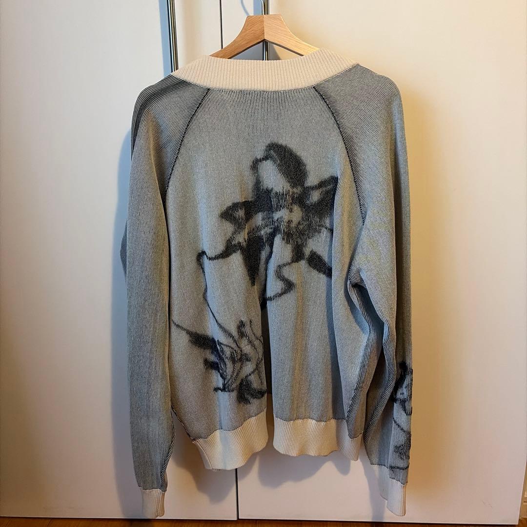 Y-3 花柄プリント ニットカーディガン　L