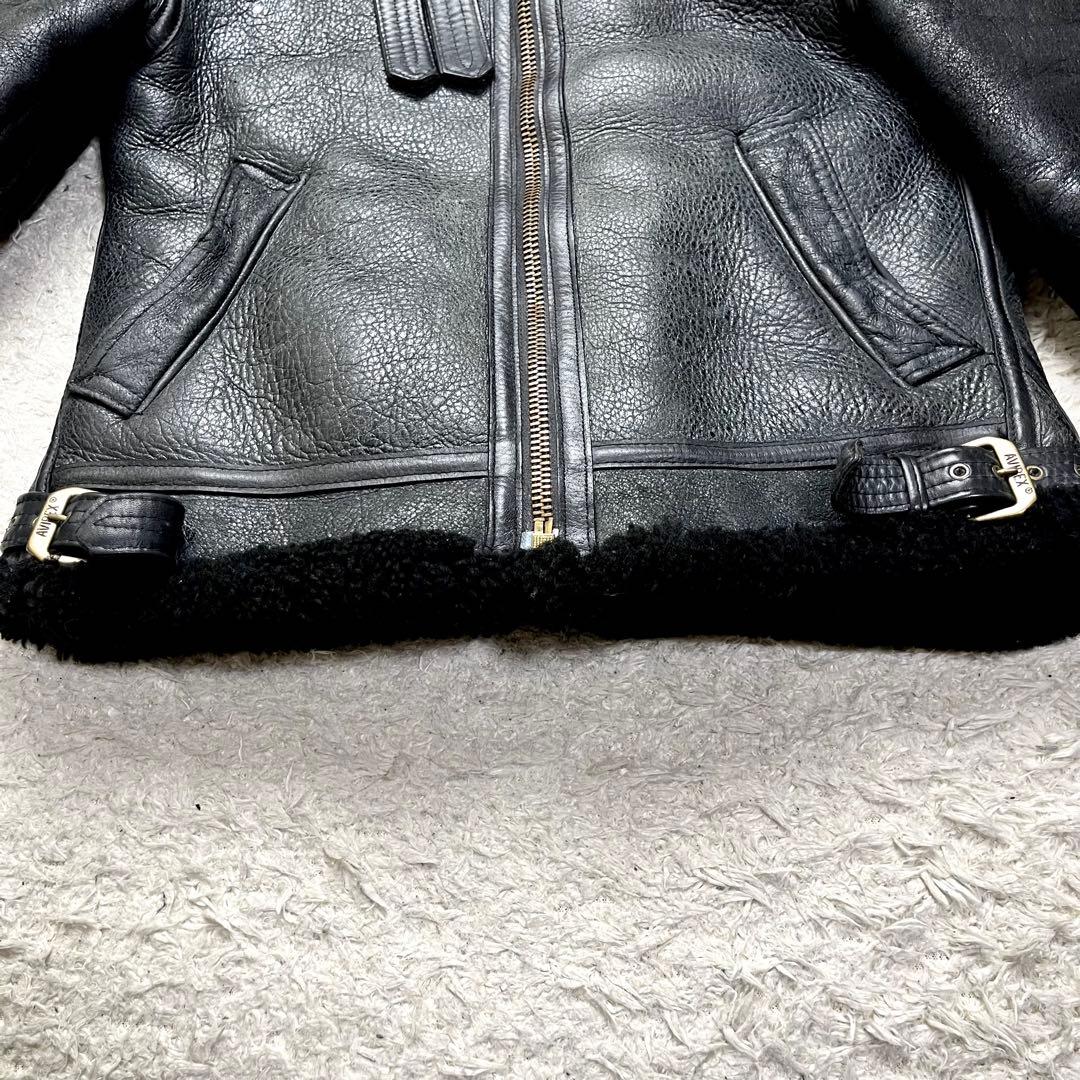 超肉厚/美品✨アヴィレックス B-3 ムートン フライトジャケット レザー 36