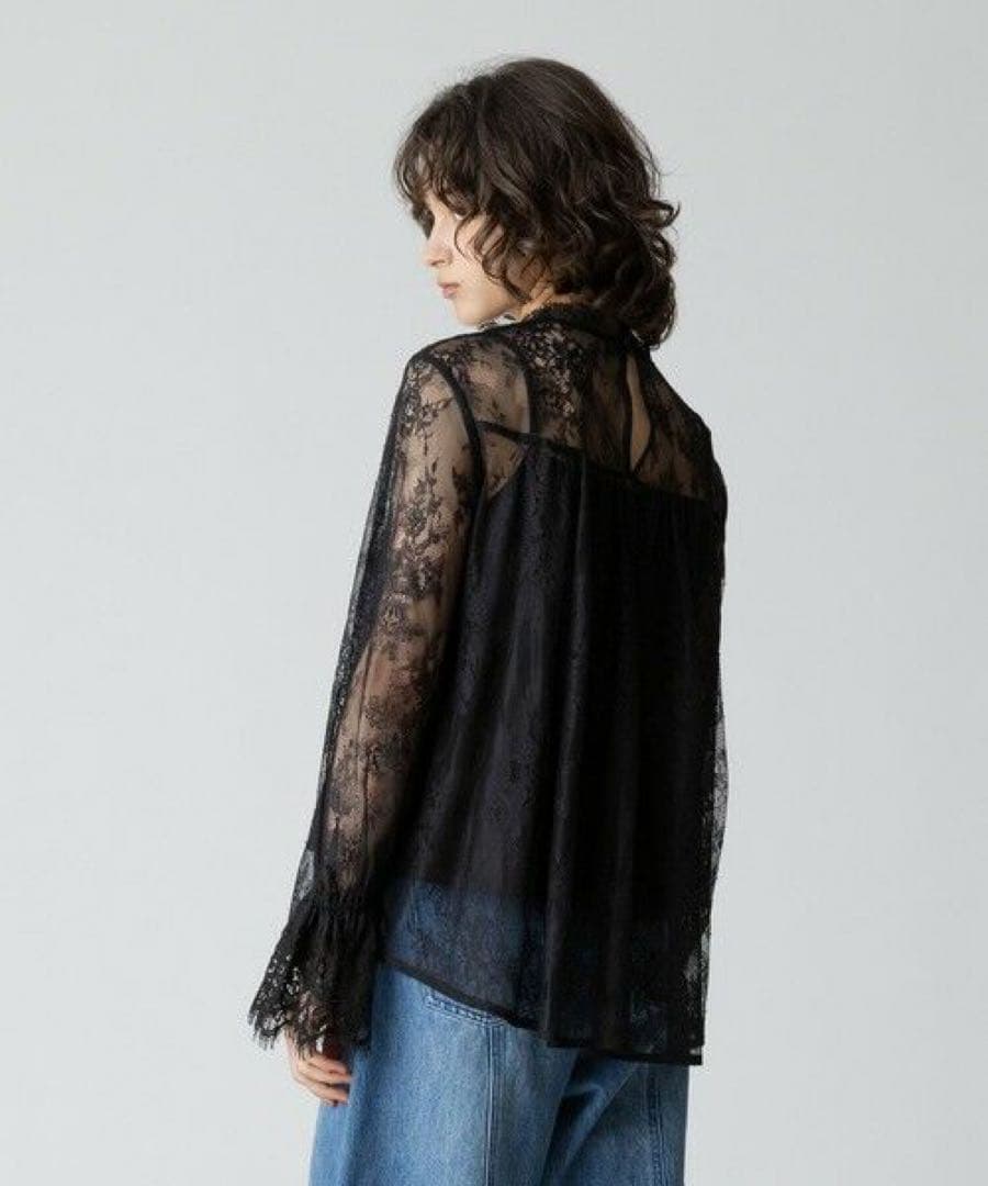 新品未使用　アルアバイル　レースBOHOブラウス　ブラック　ルルウィルビー