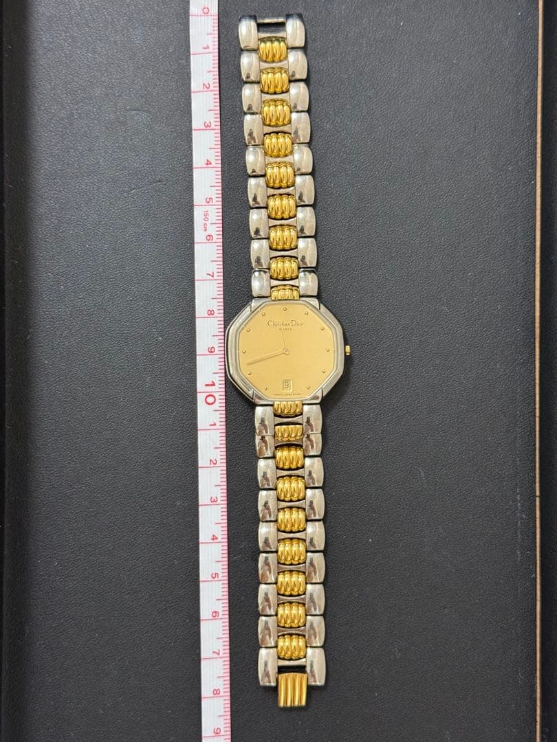 Christian Dior オクタゴン 腕時計 ゴールド文字盤 シルバー