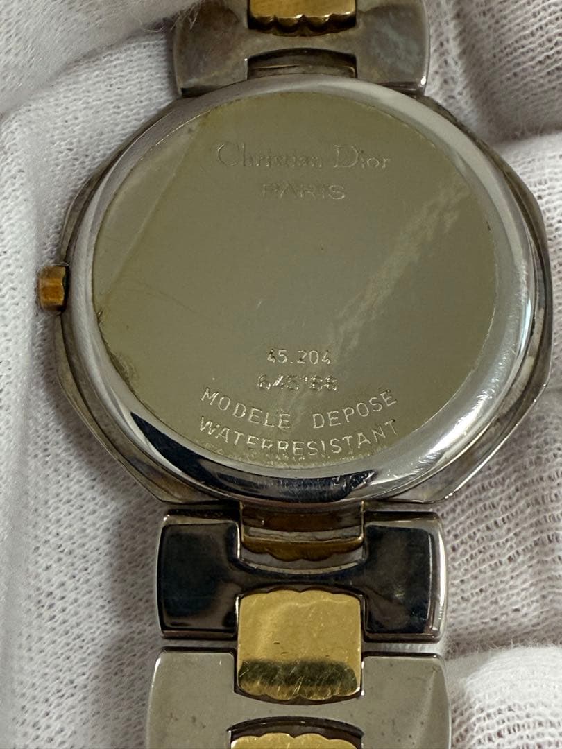 Christian Dior オクタゴン 腕時計 ゴールド文字盤 シルバー