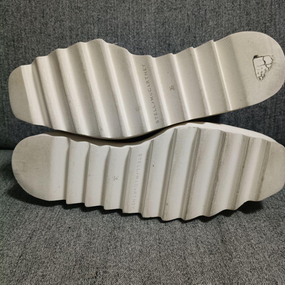 ステラマッカートニー エリス ブラックレザー 厚底レースアップシューズ 36