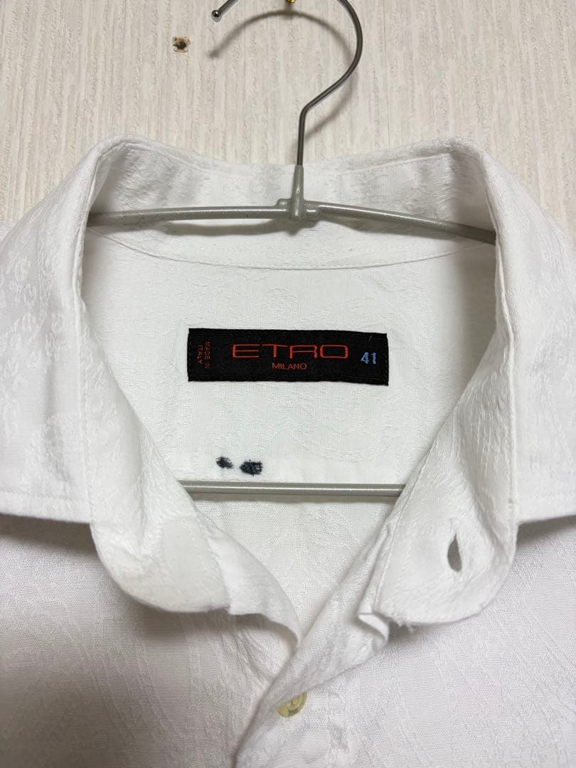 ETRO エトロ　ドレスシャツ イタリア製 刺繍 ペイズリー　ジャガード　41