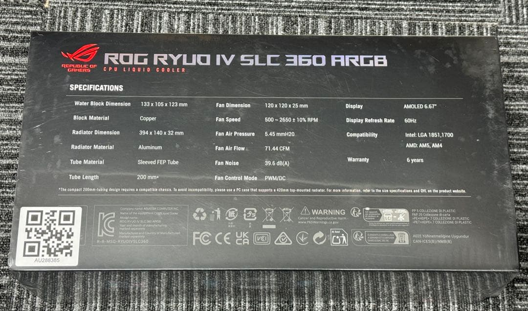 PC用ファン・クーラー ASUS ROG RYUO IV SLC 360 ARGB