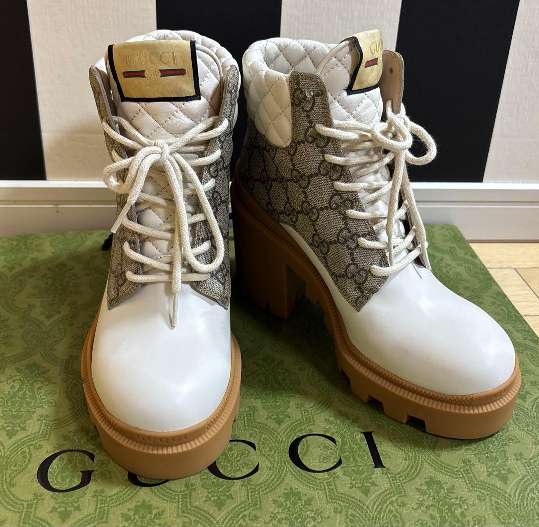【超美品】グッチGGスプリーム アンクルブーツ36 1/2 23.5cm