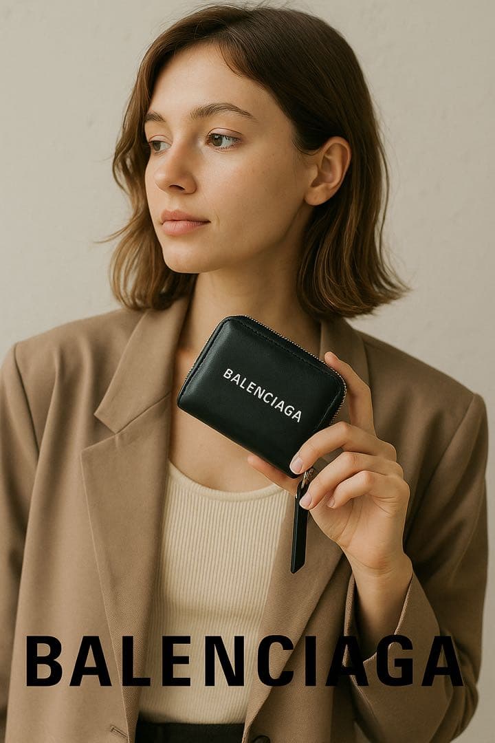 ★BALENCIAGA ブラックレザー 、カードケース