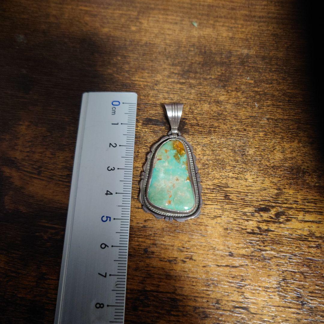 navajo sterling Silver ターコイズペンダントトップte刻印