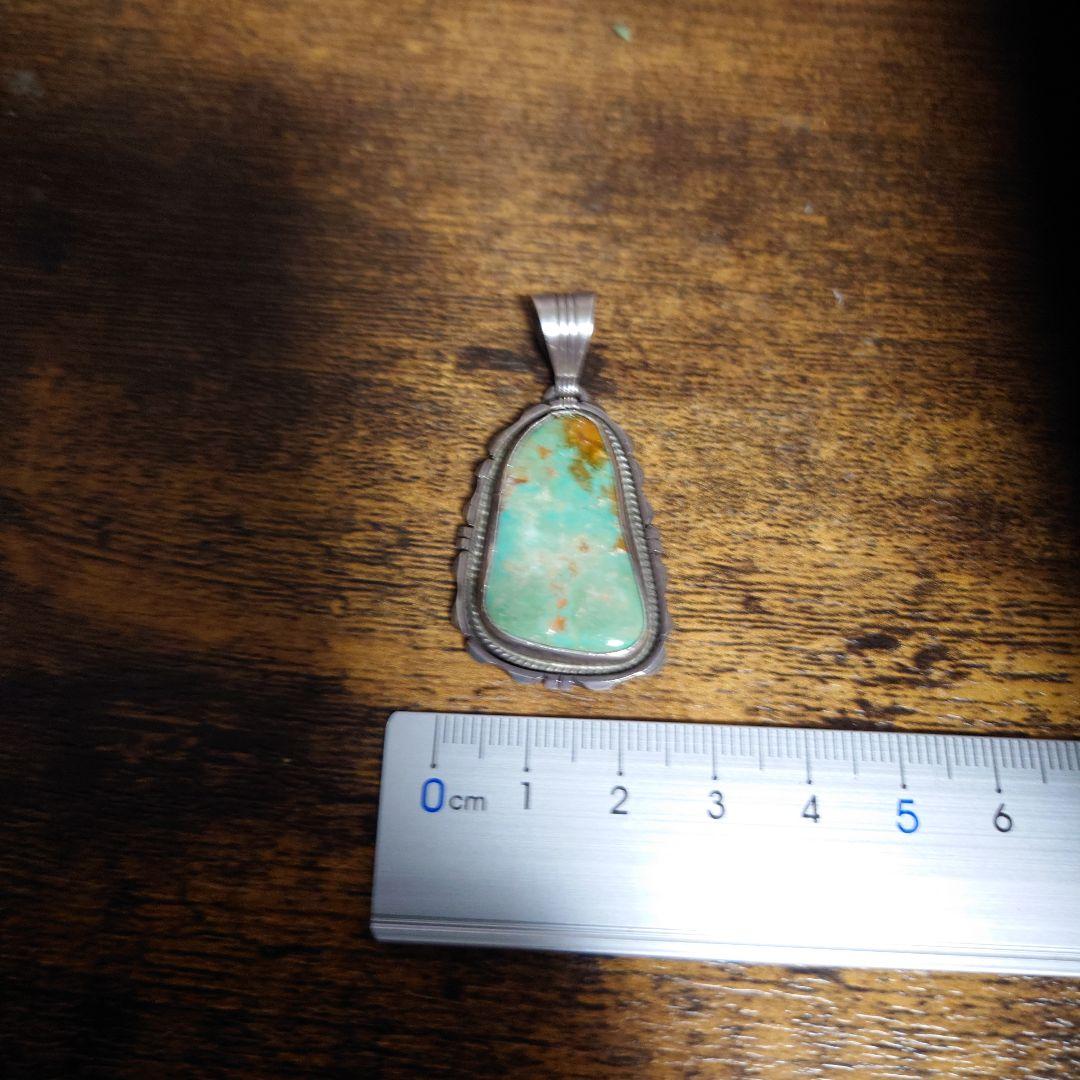 navajo sterling Silver ターコイズペンダントトップte刻印
