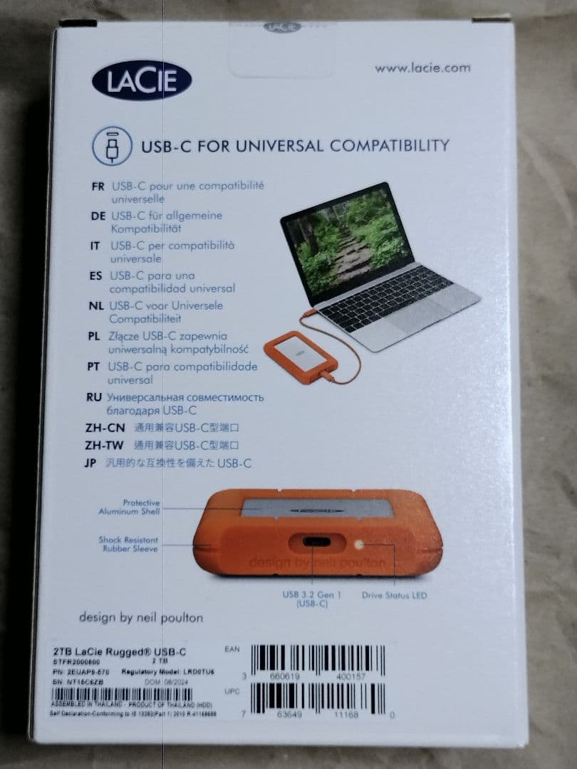 LaCie ラシー ポータブルHDD ハードディスク 2TB