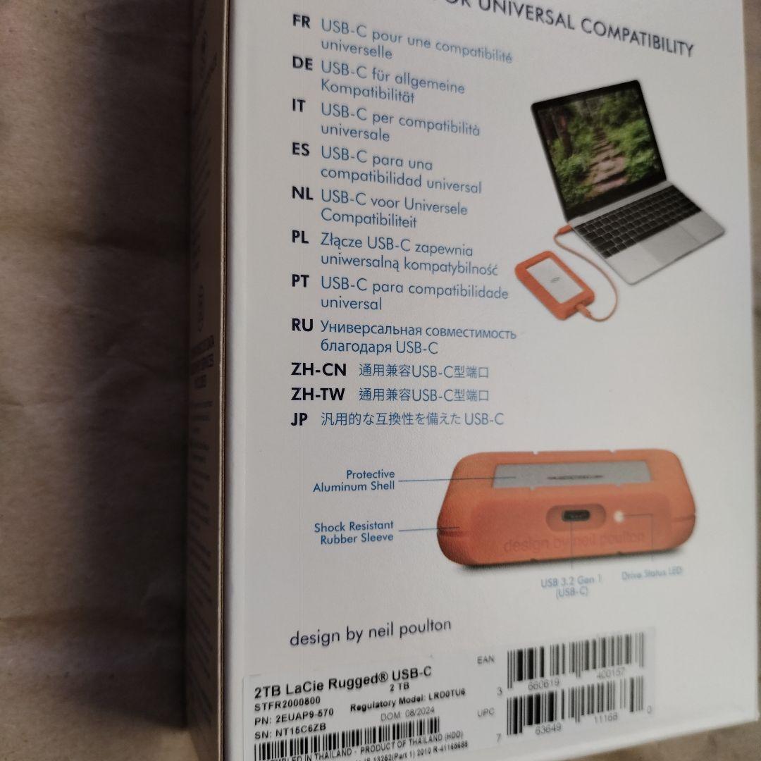 LaCie ラシー ポータブルHDD ハードディスク 2TB