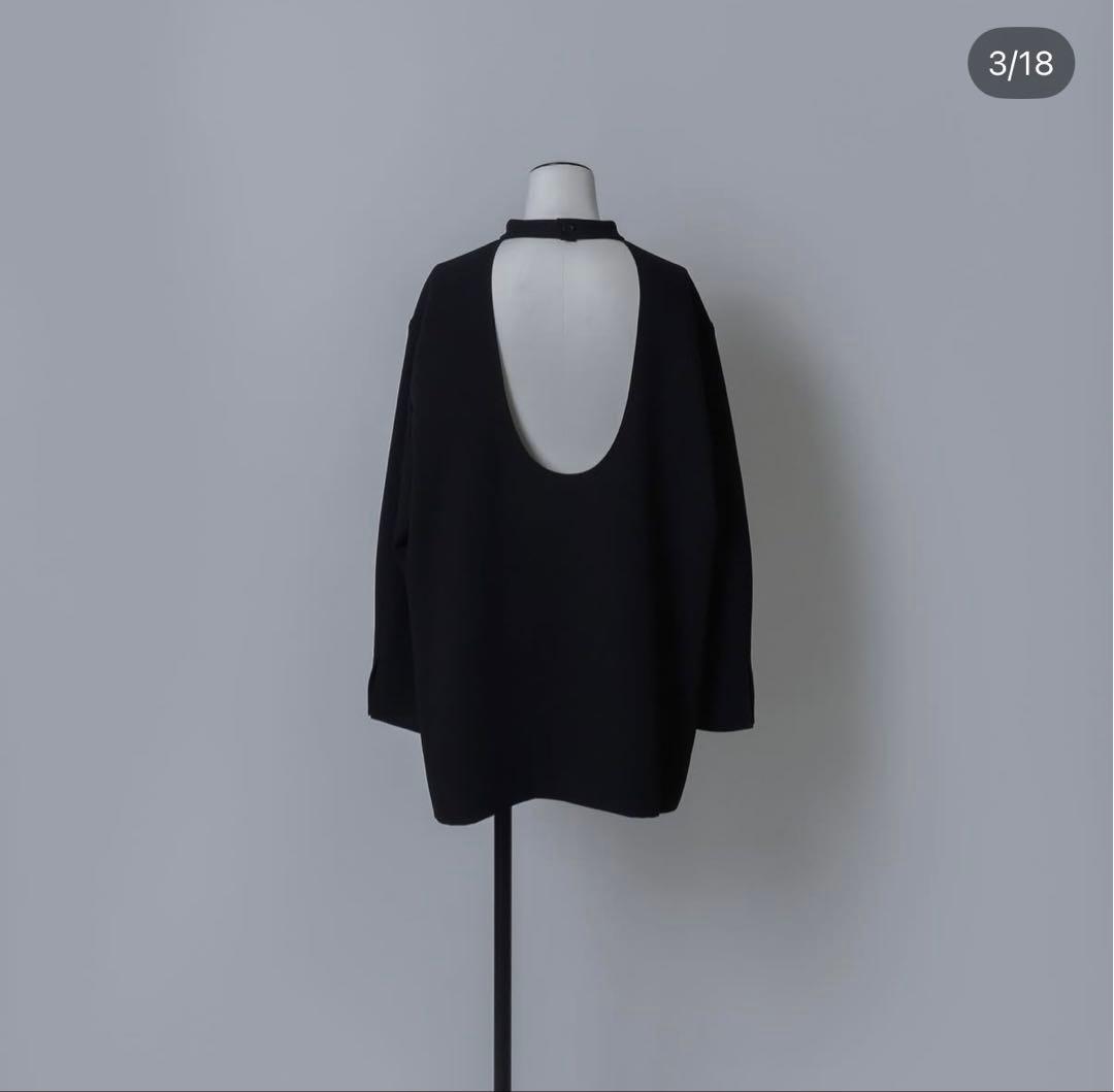 LOHEN バックオープンブラウス　ブラック