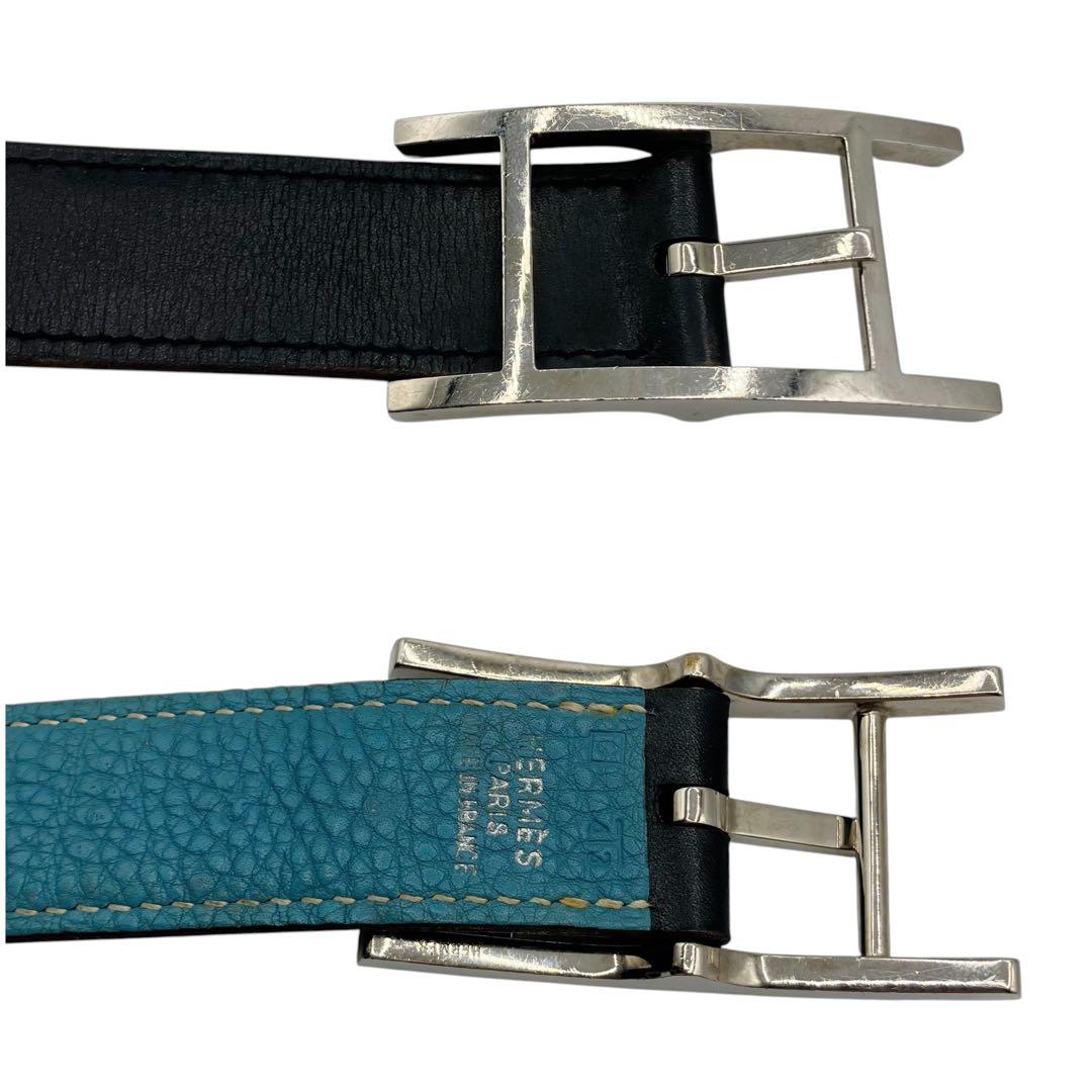 ⭐️良品⭐️ エルメス アピ ベルト 95 ブラック ブルージーン