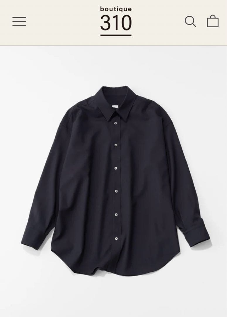 boutique310 洗える美人なウールシャツ　ネイビー　新品未使用　完売品