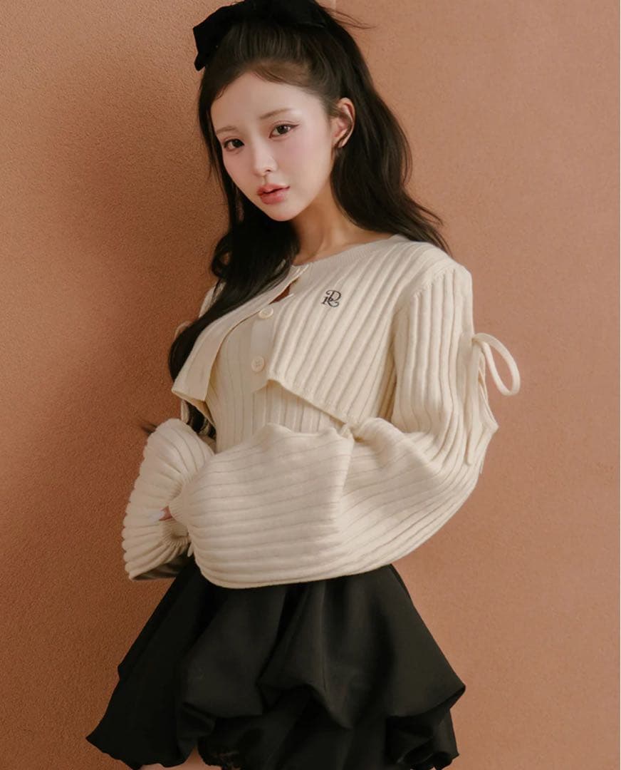 Darich ショルダーオープンアンサンブルニットトップス