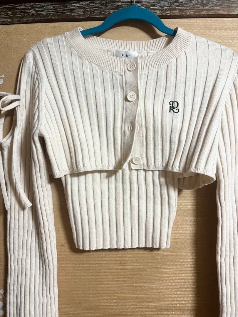 Darich ショルダーオープンアンサンブルニットトップス