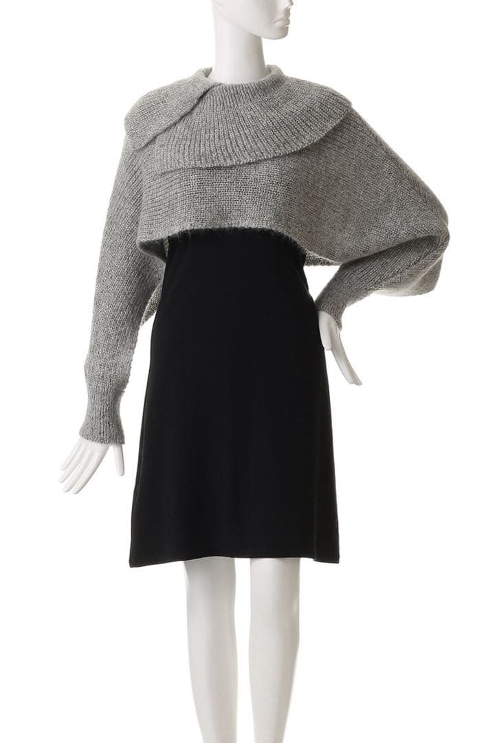 happy ラメミックス キッドモヘア スリーブマフラージレ